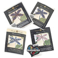 Mill Hill Dragonfly Beaded Counted Cross Stitch Kits, Set of 4 - Mill Hill Spring Ornament Kits 2000 - Plus Decorative 'Needleworker' Sticker