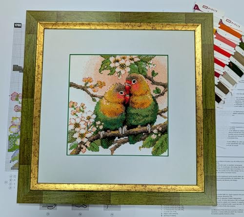 RIOLIS 1780 Lovebirds Counted Cross Stitch Kit 7.75 x 7.75 in - style: Lovebirds 1780