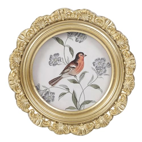 Wallet Size Vintage Round Ornate Picture Frames - Gold Antique Decor - color: Gold, size: 3x3 Round