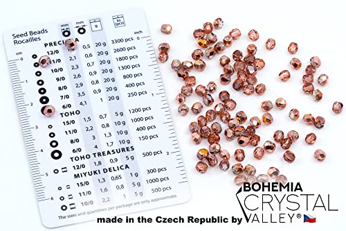 100 pcs of Faceted Fire Polished Pressed Czech Glass Beads 4mm (0.16in), Crystal Copper Capri Apollo 00030-27101 BCV - color: Crystal Copper Capri Apollo
