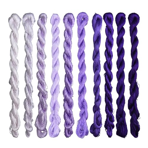 Natural 100% Silk Thread, Handmade Embroidery Thread Silk Floss 10 Colors 110m Each (83) - color: 83