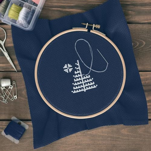Essentials By Leisure Arts Aida Cloth, 18 Count, Navy, 3pc, Bulk, Cross Stitch Fabric, Embroidery Fabric, Cross Stitch Supplies for Crafting, Stitching, and Sewing Projects 30x36 - color: Navy