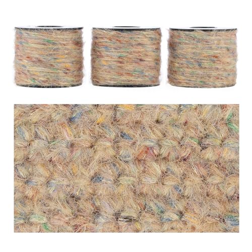 Sparkle Yarn, Colorful Yarn, Fuzzy Yarn for Crocheting Knitting Crafts, Set of 3 Rolls (Misty Starburst) - color: Misty Starburst