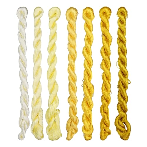 Natural 100% Silk Thread, Handmade Embroidery Thread Silk Floss 7 Colors 110m Each (17) - color: 17