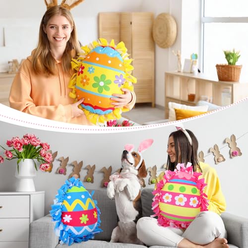 Weysat 6 Sets Easter Egg Tied Pillow Craft Kit DIY Easter Egg Pillow Craft Gifts with PP Cotton for Spring Party Decor Vbs School Favors Classroom Giveaways - style: Easter