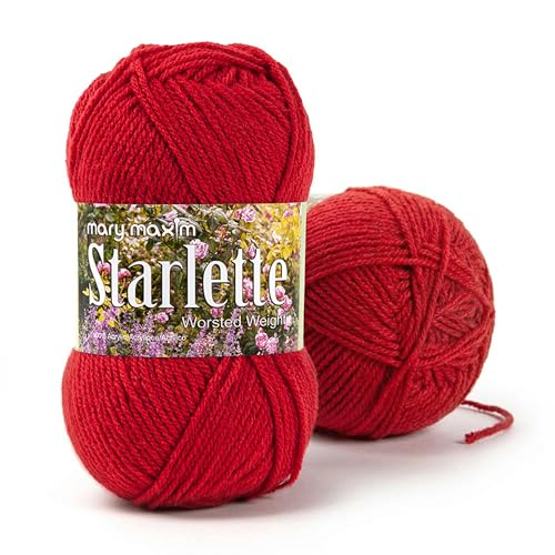 Mary Maxim Starlette Yarn, Soft Acrylic Yarn, 3.5 OZ, 180 Yards, Cayenne - color: Cayenne