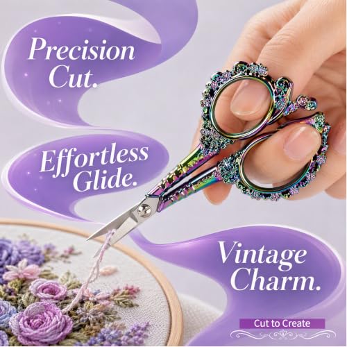 Embroidery Scissors 4.5 Inch Stainless Steel Rainbow - size: 4.5 x 2.25 inch
