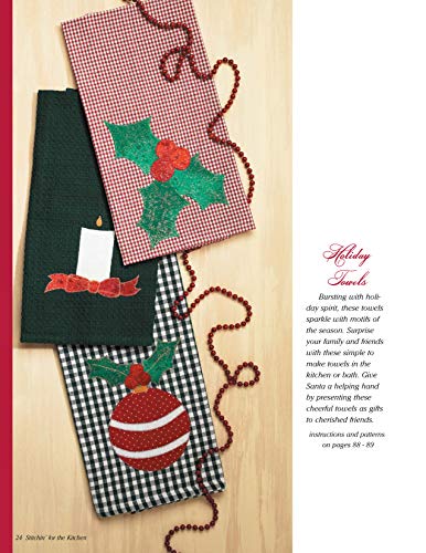 Stitchin' for the Kitchen: Tea Towels, Applique and More! (Design Originals) Embroidery Designs of Traditional, Seasonal, and Fun Motifs for Home Decor, Tote Bags, Wall Hangings, Tablecloths, and More
