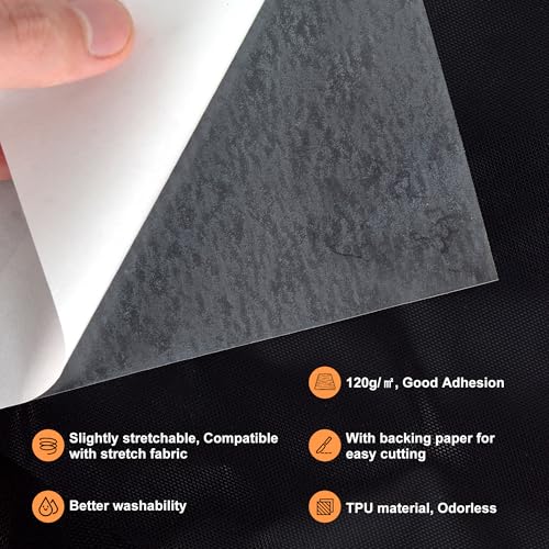 KEPAIBOS Double Sided Iron On Adhesive Sheets with Backing Easy-Iron Permanent Fusible Patch Fabric Glue A4 Size 20 PCS (Lightweight M) - size: M, style: Lightweight
