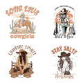 SUPERDANT 4PCS DTF Transfers Ready to Press Iron on Transfers for Clothing - style: Western Cowgirls