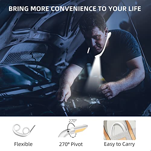 Neck Reading Light for Bed Adjustable: 3 Color Bendable Arms White - color: White, size: 1-Pack