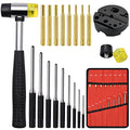 22pcs Pin Punch Set, Including Universal Block, Brass Pin Punches