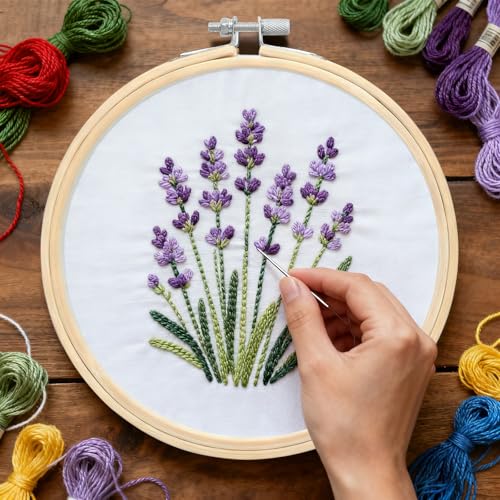 2 Pack Embroidery Hoops, 8 Inch Round Embroidery Hoops, Natural Wood Cross Stitch Hoop with Adjustable Screw for Friendly Embroidery, Cross Stitch, Craft & Beginner, and DIY Decoration - style: 8 Inch