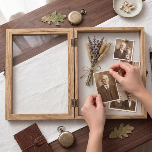TJ.MOREE Large Shadow Box 13x16 Display Case Wood Picture Frame Carbonized - color: Carbonized, size: 13x16