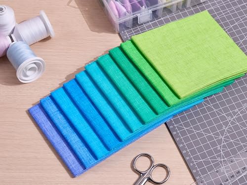 Craftido - 11 Options Solids with Tweed Tonals - Assorted Color Cotton Quilting Fabric Bundles 10pcs Fat Quarters 18"x21" - Medium Weight 5.2oz - for Quilting, Sewing and Crafts - Pastel Colors - color: Pastel Colors