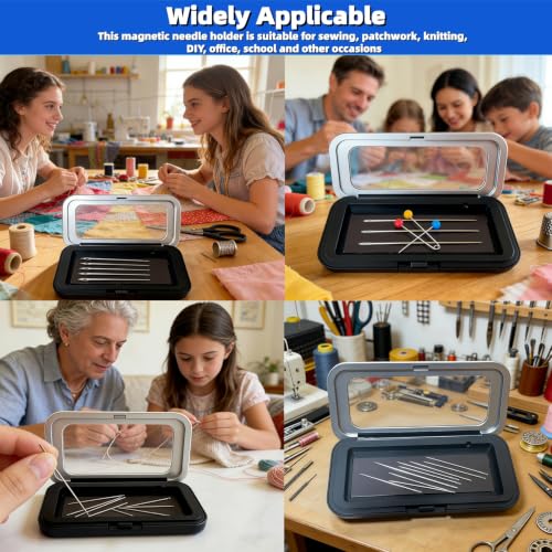 Magnetic Needle Holder Case with Clear Lid for Embroidery Sewing Crafts