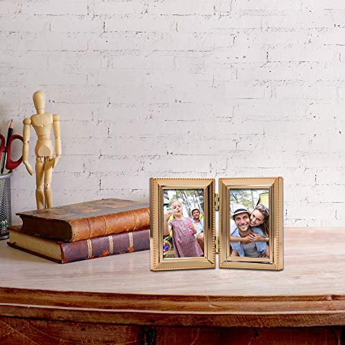 Lawrence Frames Bead Border Design, 2.5x3.5 Double, Gold - color: Gold, size: 2.5x3.5 Double
