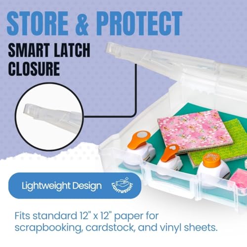 ArtBin 4-Piece Scrapbook Storage Set, Two 12x12 and Two 6x6 Boxes - size: 12" x 12" & 6" x 6" - 4-Piece Set (2 of Each)