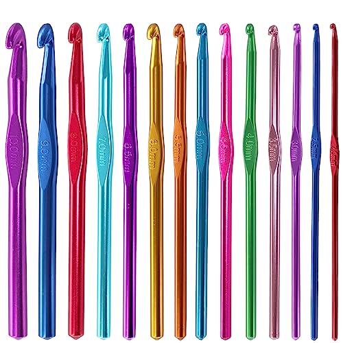 EXQUISS 18 Pairs Circular Wooden Knitting Needles Set With Colored Tube, 36 Pcs Single Pointed Bamboo Needles, 14 Pcs Aluminum Crochet Hooks Set Include Crochet Kits