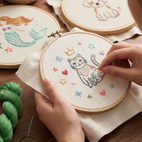 12 Pcs Embroidery Cloth Fabric 9.8 × 9.8 Inch Squares Pre-Cut