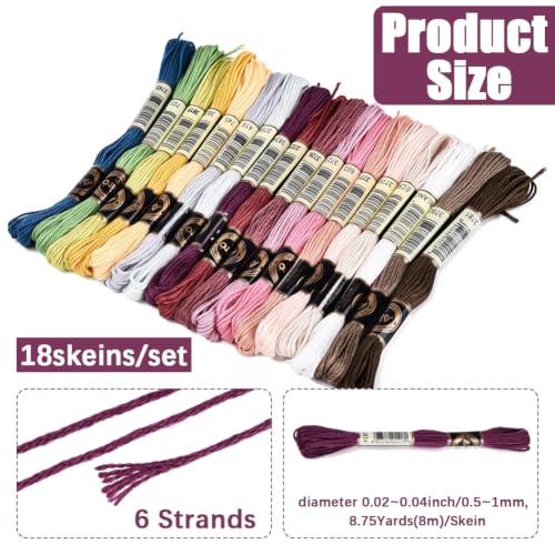 157.5 Yards Cross Stitch Floss Embroidery Thread for Hand Sewing - color: Mixed Soft Color