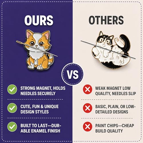 The Quilted Bear Magnetic Needle Minder, Small, Cat - color: Cat