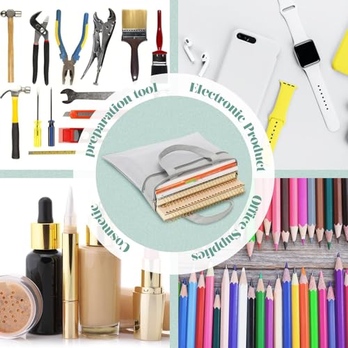 4 Pcs Mesh Zipper Pouch with Handle, Waterproof Student Book Pouch Bags