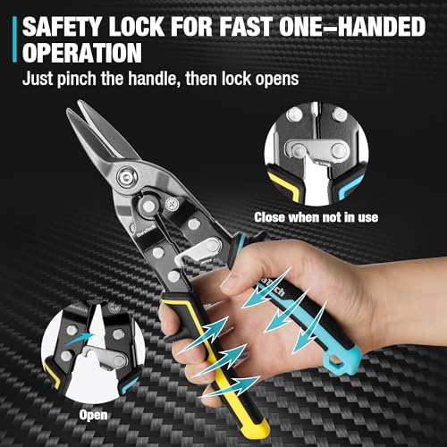 DURATECH 3PCS 10" Aviation Snips Set, Left, Right & Straight Cut - style: Left/Straight/Right