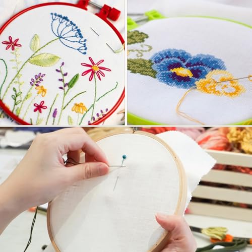 16 PCS Embroidery Fabric Cloth Pre-Cut Hand Embroidery Fabric 4 Sizes 5.9 to 11.8inch White Cotton Fabrics Cloth Squares for Embroiderys Garment Craft