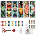 ORIGACH 6 Set Vivid Moths Cross Stitch Bookmark Kit for Beginner - style: Moths