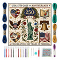 Patriotic Liberty Stamped Cross Stitch Kits, DIY Embroidery for Beginners