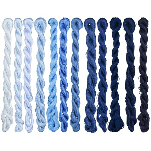 Natural 100% Silk Thread, Handmade Embroidery Thread Silk Floss 12 Colors 110m Each (20) - color: 20