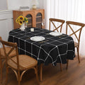 Gernaice Plaid Oval Tablecloth Checkered Table Cloth 60” x 120” Black - color: Black, size: 120" x 60" (Oval)