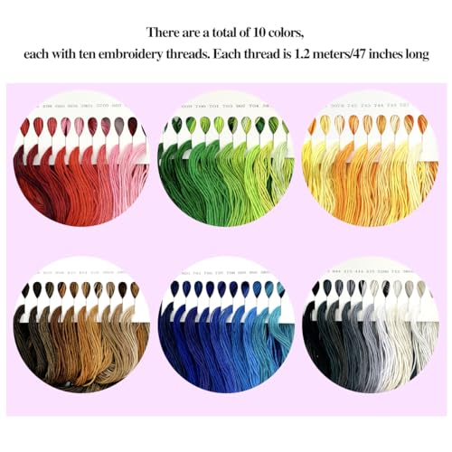 1 Pieces Cross StitchEmbroidery Floss,100% Eco-Cotton Cotton Premium Skeins, Ideal for Arts & Crafts (Red Series 67890) - color: Red series 67890