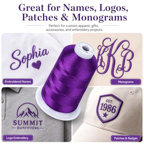 Simthread 5500Yds/5000M 40WT Polyester Embroidery Thread Dark Grape S099 - color: Dark Grape S099
