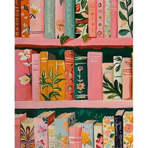 niurenmaoyi Stamped Cross Stitch Kits for Beginners,Counted Embroidery Craft Kits for Adults,Needlepoint Kits for Adults,Bookshelf Wall Art 11.8X15.8In - color: Cross Stitch Kits0121-03