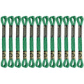 12 Skeins Embroidery Floss, Green Metallic Embroidery Thread Polyester Cross-Stitch Threads for Hand Embroidery String Art DIY Creation - color: Green