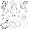 Horse Hand Embroidery Pattern Kit Fun Modern Water Soluble Embroidery Patterns - Easy to Use for Beginner to Adult - color: Horses