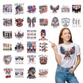 30Pcs 4th of July Dtf Transfers Ready to Press Floral Independence Day Iron on Transfers for Tshirts 250th Anniversary Transfer Vinyl Stickers for Clothing Pillows Bag DIY Crafts - color: Fourth of July