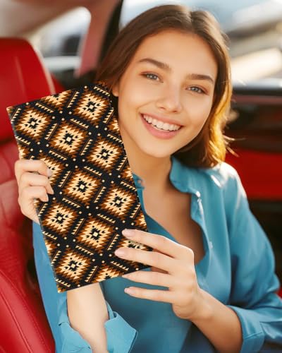 Slohif Car Registration and Insurance Holder with 2 Car Coasters, Elegant - color: Brown Boho