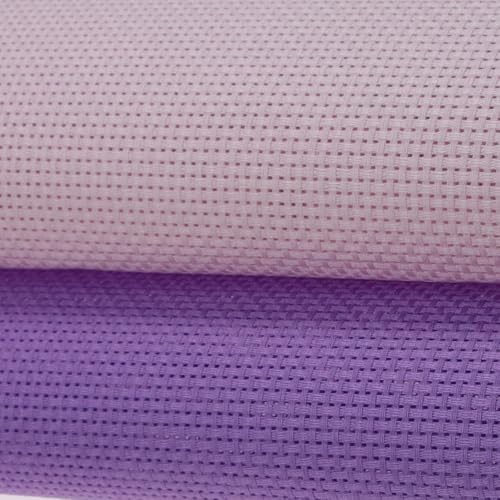 KCS 2 pc of 15" x 18"(38cmx45cm) Counted Cross Stitch Cotton Aida Cloth Needlework Fabric Box (Lavender+Pink, 11CT) - color: Lavender+pink, size: 11CT