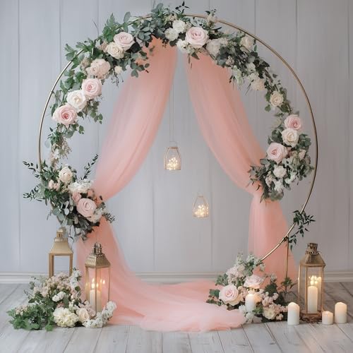 Wedding Arch Draping Fabric 1 Panel Blush Sheer Backdrop Drapes - color: Blush, size: 1 Panel