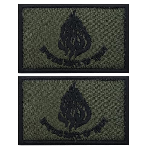 Israeli Flag of Flames Embroidered Patches Appliques, Tactical Combat Armband Badges with Hook and Loop Fastener Backing, 3.15 x 1.97 Inch, 2-Pack - color: color_j