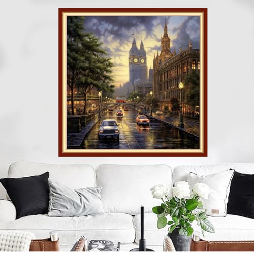 Funxvoot Stamped Cross Stitch Kits Beginners Full Range of Embroidery Kits for Adults 11CT Embroidery Patterns Needlepoint Kits Printed Cross Stitch Kits - (Street Night Scenery 18x18 inchs) - color: Cross Stitch Kits 19