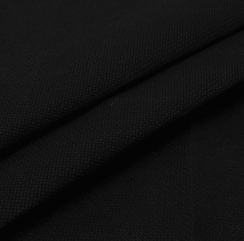 Wizardi Aida 16 Count Black 3251/720. Needlework Canvas, Cross-Stitch Fabric, Embroidery Cloth, Needlepoint Canvas. 100% Cotton. Precut Zweigart - color: Black