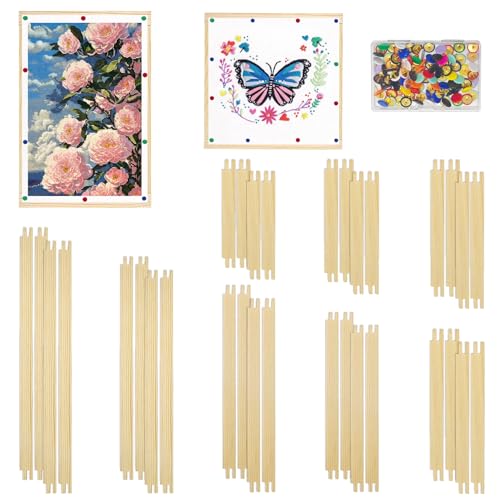 16 Sets Stretcher Bars for Needlework, 32 Pcs 8 Sizes - color: natural-16set