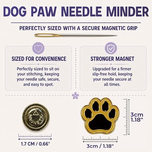 The Quilted Bear Magnetic Needle Minder, Small, Dog Paw - color: Dog Paw