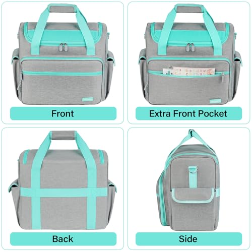 Craft Bag for Scrapbook Supplies, Large Scrapbook Tote with 15.6'' Laptop Sleeve, Art Supply Storage Bag with Multiple Pockets for Scrapbooking Tools, Gray - color: Grey, size: Without Trolley