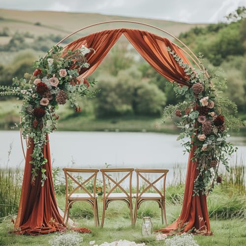 Wedding Arch Draping Fabric 1 Panel Terracotta Sheer Backdrop Drapes - color: Terracotta, size: 1 Panel