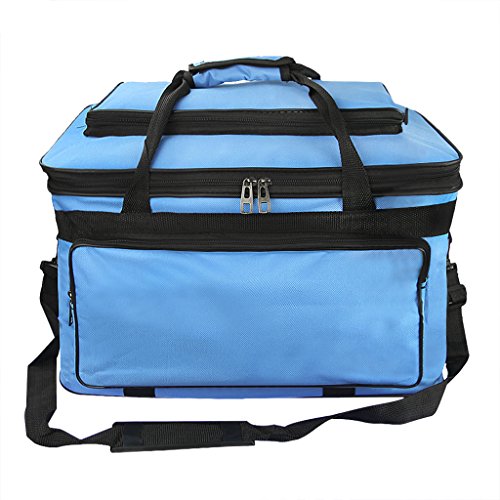 Starsouce Large Capacity Art Supply Organizer Tote Bag – Padded Craft Storage with Adjustable Shoulder Strap, Foldable Travel Caddy for Brushes, Markers, Sketchbook, Watercolor Palette & More - color: Blue